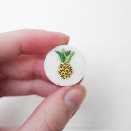 Miniature Embroidery Pin Pineapple Brooch..