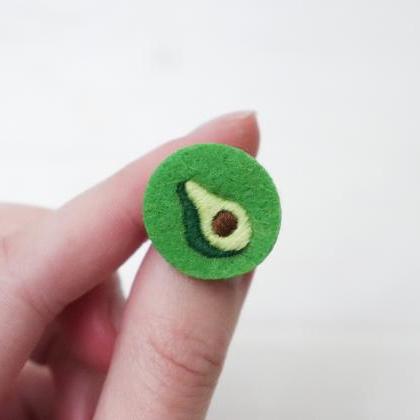 Miniature Embroidery Pin Avocado Brooch Avocado..