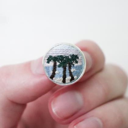 Miniature Embroidery Pin Palm Brooch Palm Pin..