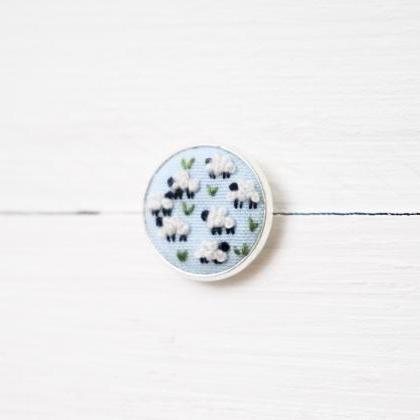 Miniature Embroidery Pin Sheep Brooch Sheep Pin..