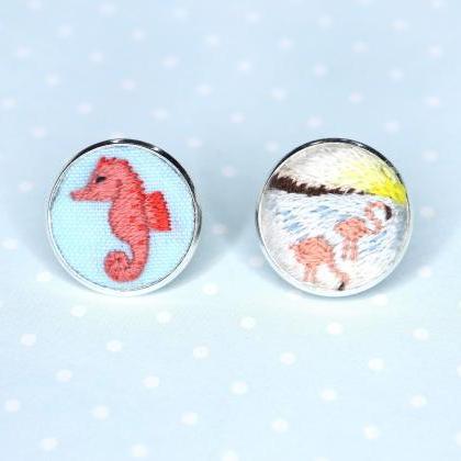 Miniature Embroidery Pin Flamingo Brooch Flamingo..