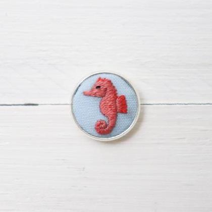 Miniature Embroidery Pin Sea Horse Brooch Sea..