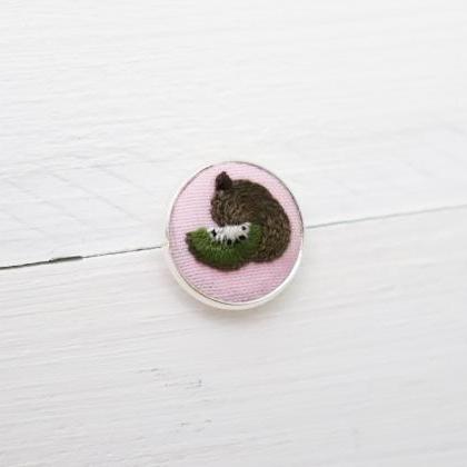 Miniature Embroidery Pin Kiwi Brooch Kiwi Pin..