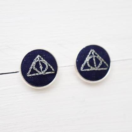 Set Of 2 Miniature Embroidery Pin Embroidered..