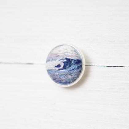 Miniature Embroidery Pin Wave Brooch Wave Pin..