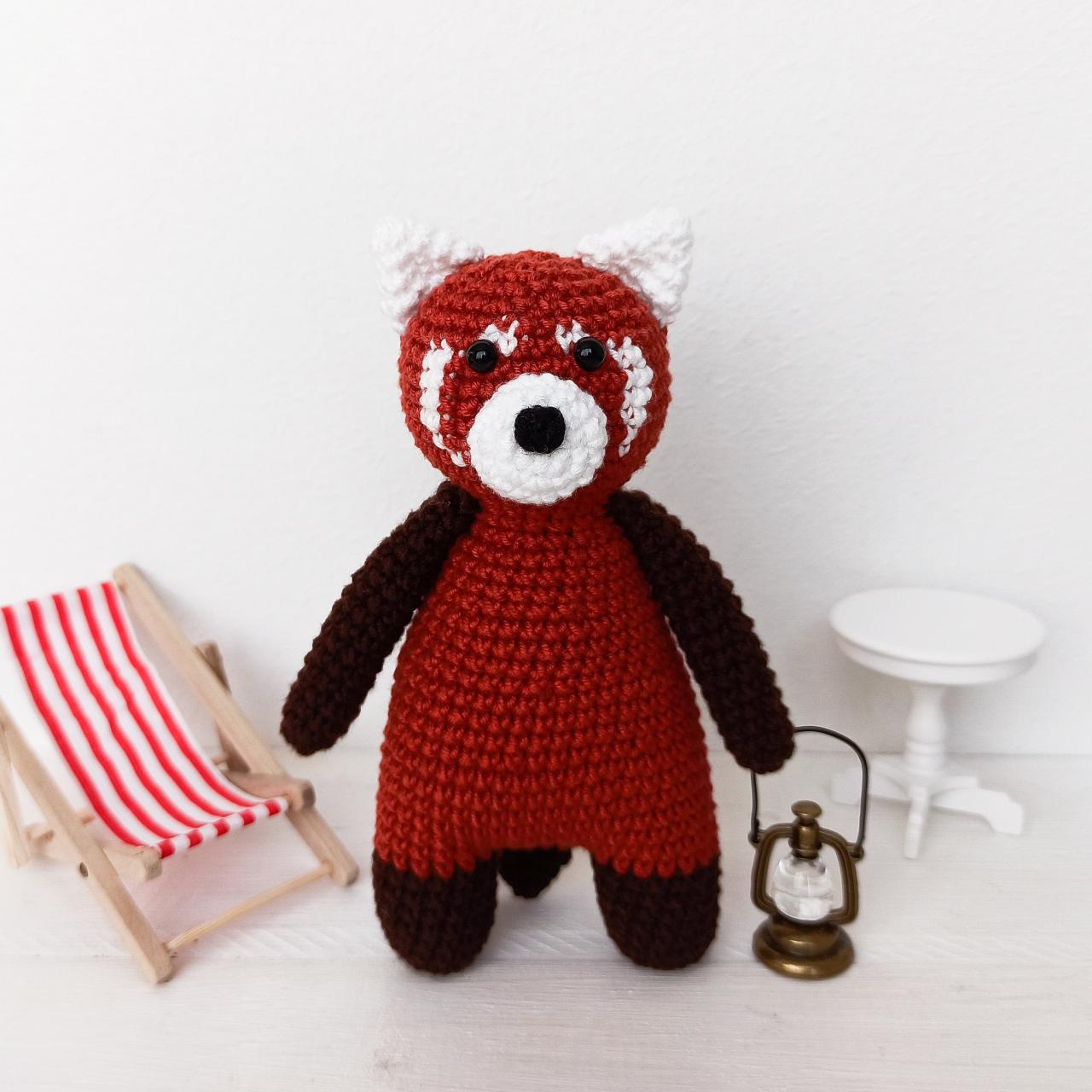 Amigurumi red panda Crochet red panda Plush red panda Baby soft toy Red panda toy Animal toy Stuffed red panda Plush toy Baby gift