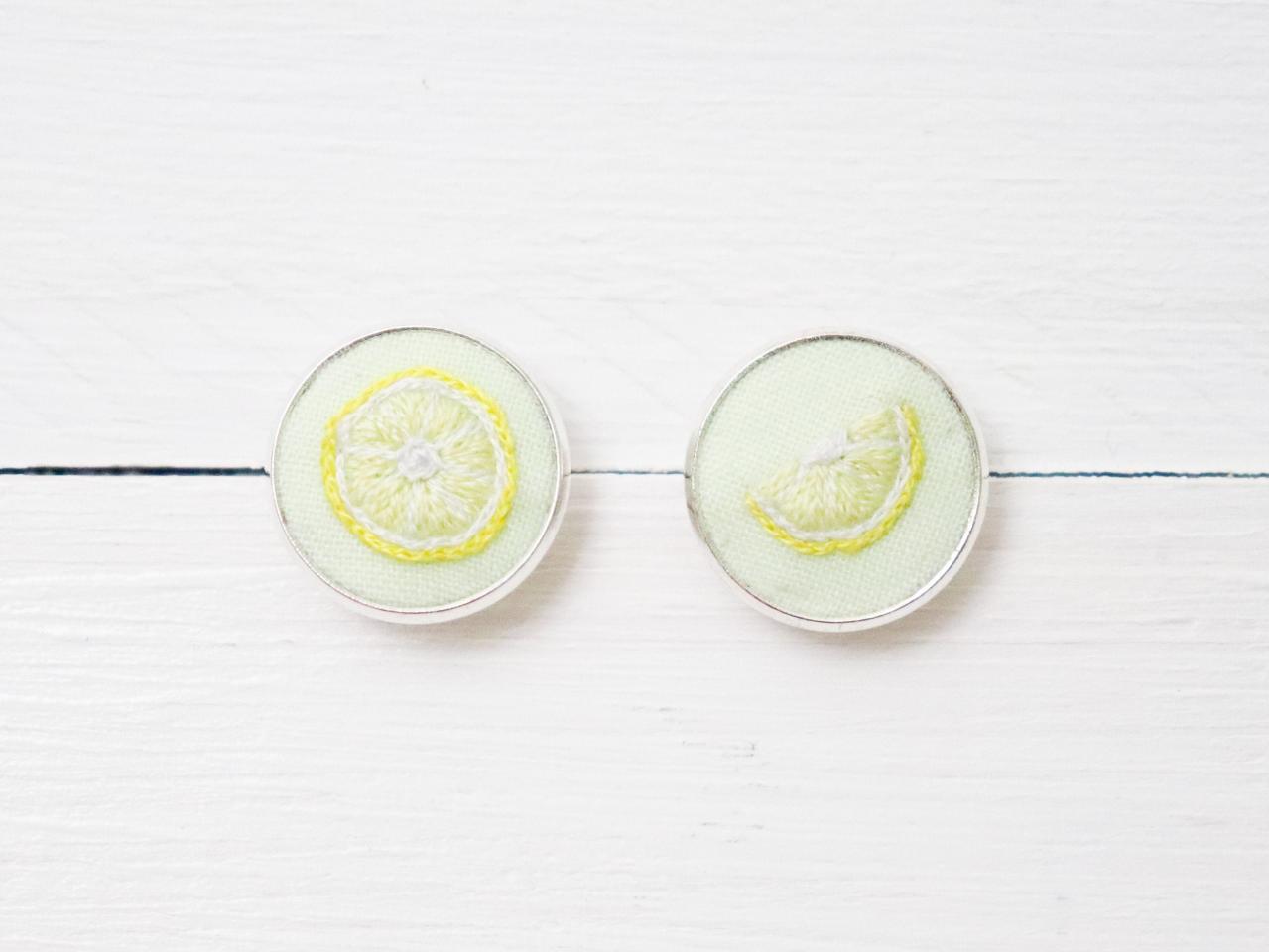 Lemon Hand-Embroidered Pin Lemon Hand-Embroidered Pin