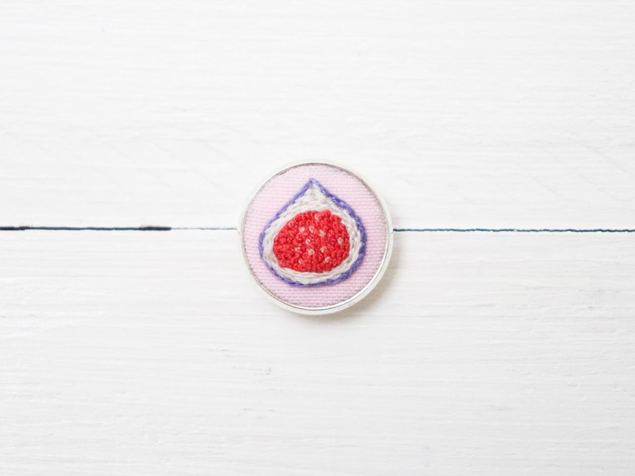 Miniature Embroidery Pin Figs Brooch Figs Pin Embroidery Pin Hand Embroidery Embroidered Pin Figs Collar Pin Fig Pin Fig Brooch