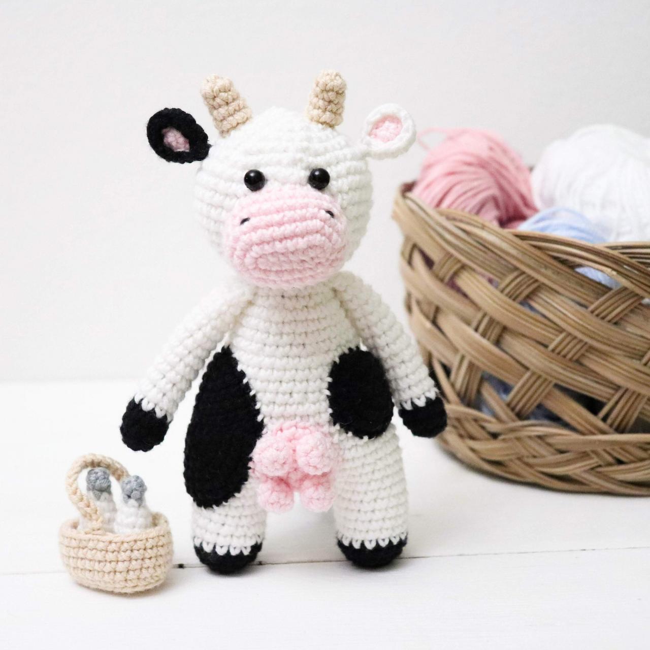 Amigurumi cow Crochet cow Plush cow Stuffed cow toy Crochet animal Baby soft toy Newborn baby gift Baby shower gift