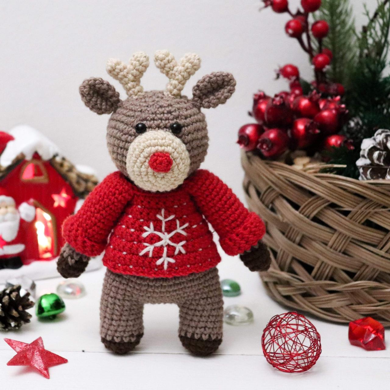 Amigurumi deer Crochet deer Plush deer Baby soft toy Baby shower gift Baby gift Christmas gift Soft deer Rudolf deer Amigurumi raindeer