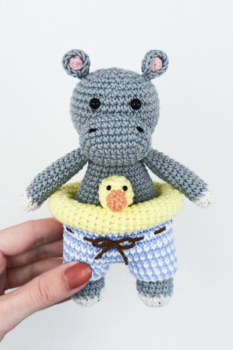 Amigurumi hippopotamus Crochet hippopotamus Amigurumi hippo Crochet hippo Plush hippo Plush hippopotamus Baby soft toy Baby shower gift