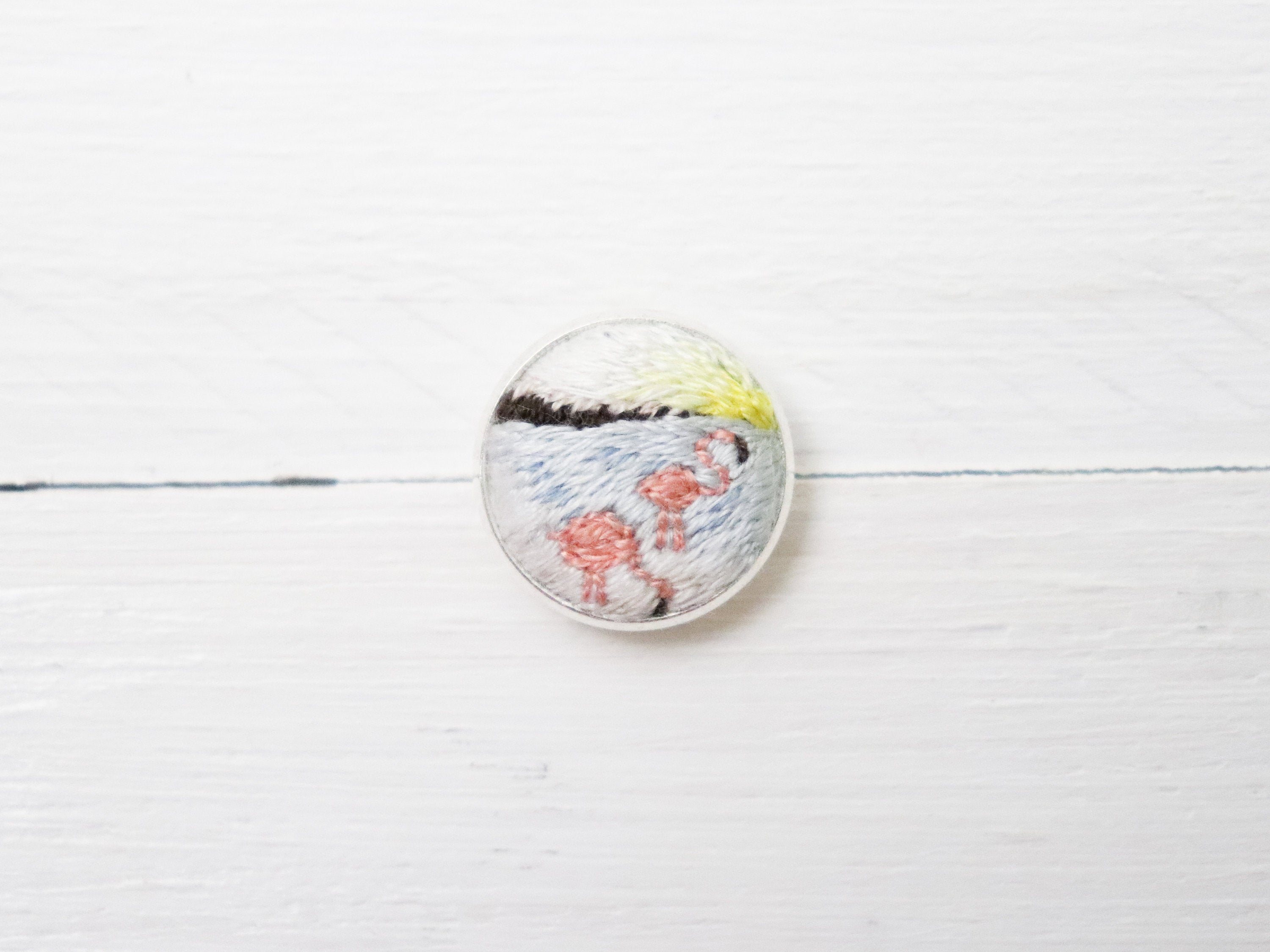 Miniature Embroidery Pin Flamingo Brooch Flamingo Pin Embroidery Pin ...